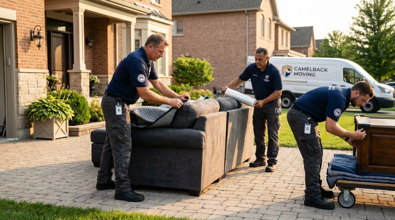 Large estate moving crew wrapping furniture in Perry, FL